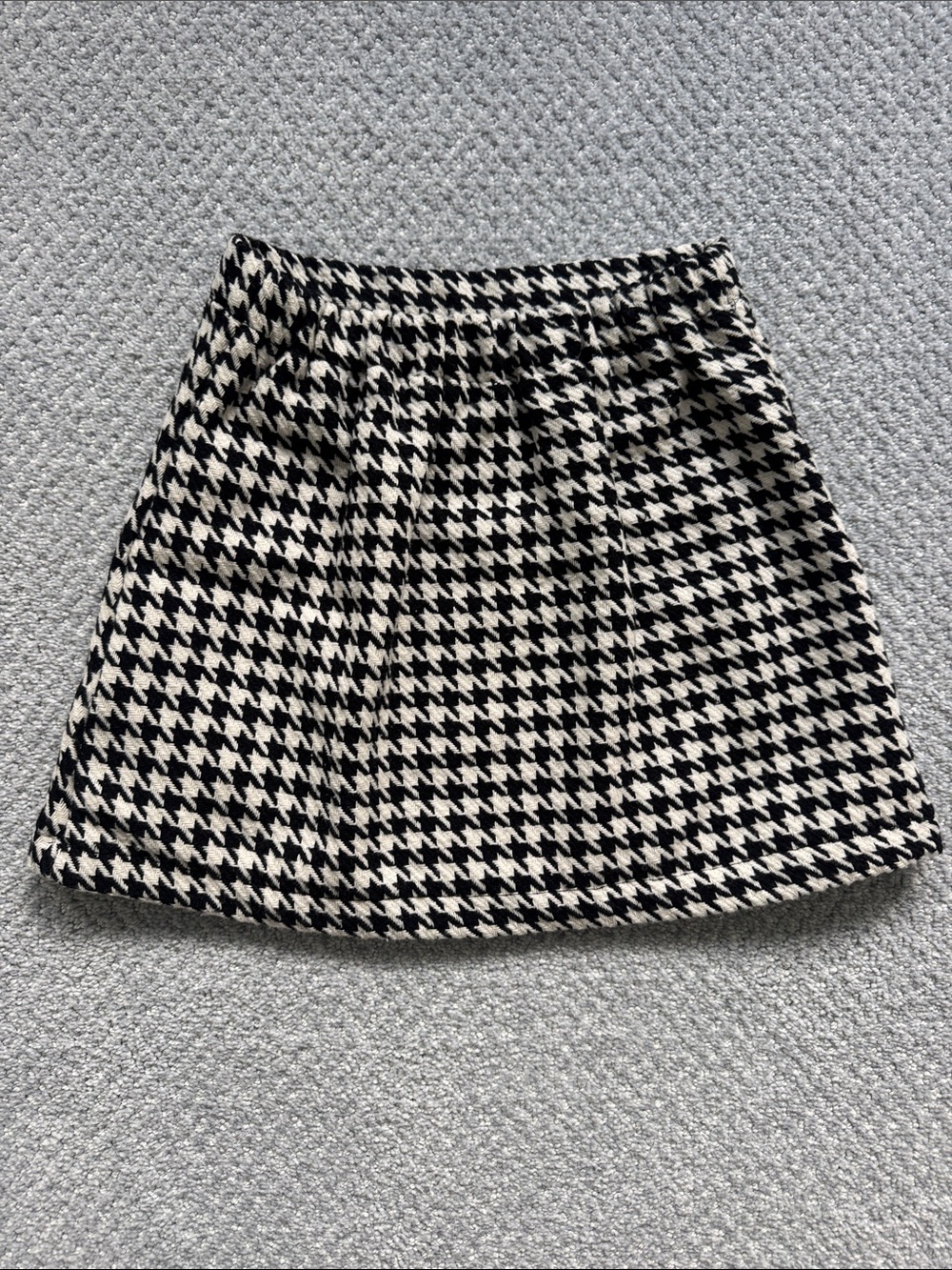 Black & White Houndstooth A-Line Skirt